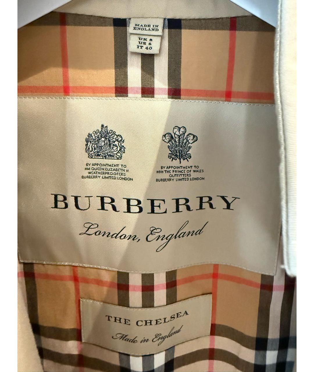 BURBERRY Бежевый хлопковый тренч/плащ, фото 5