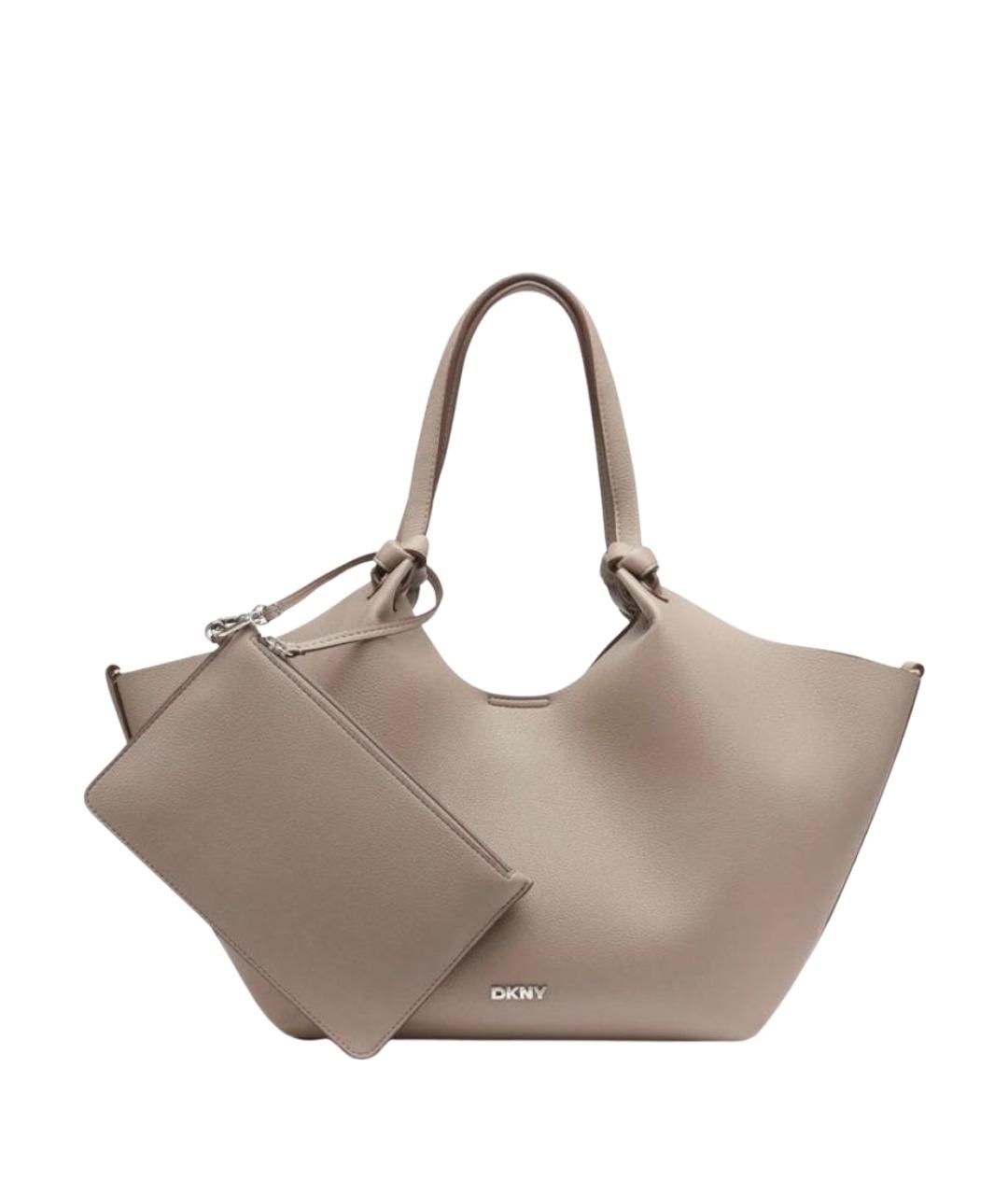DKNY Бежевая сумка тоут из искусственной кожи, фото 1