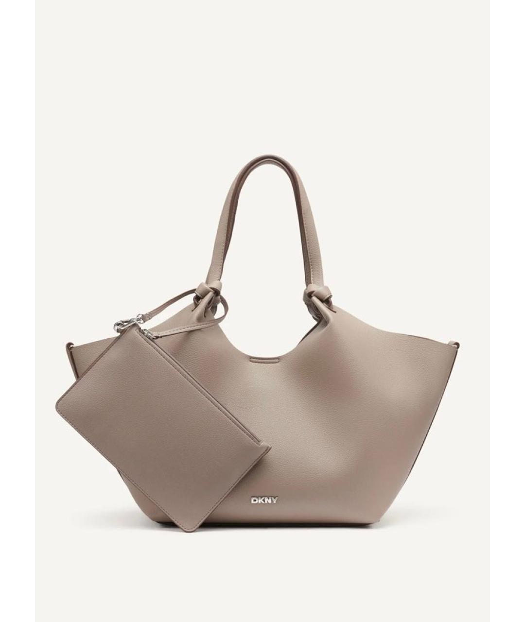 DKNY Бежевая сумка тоут из искусственной кожи, фото 7