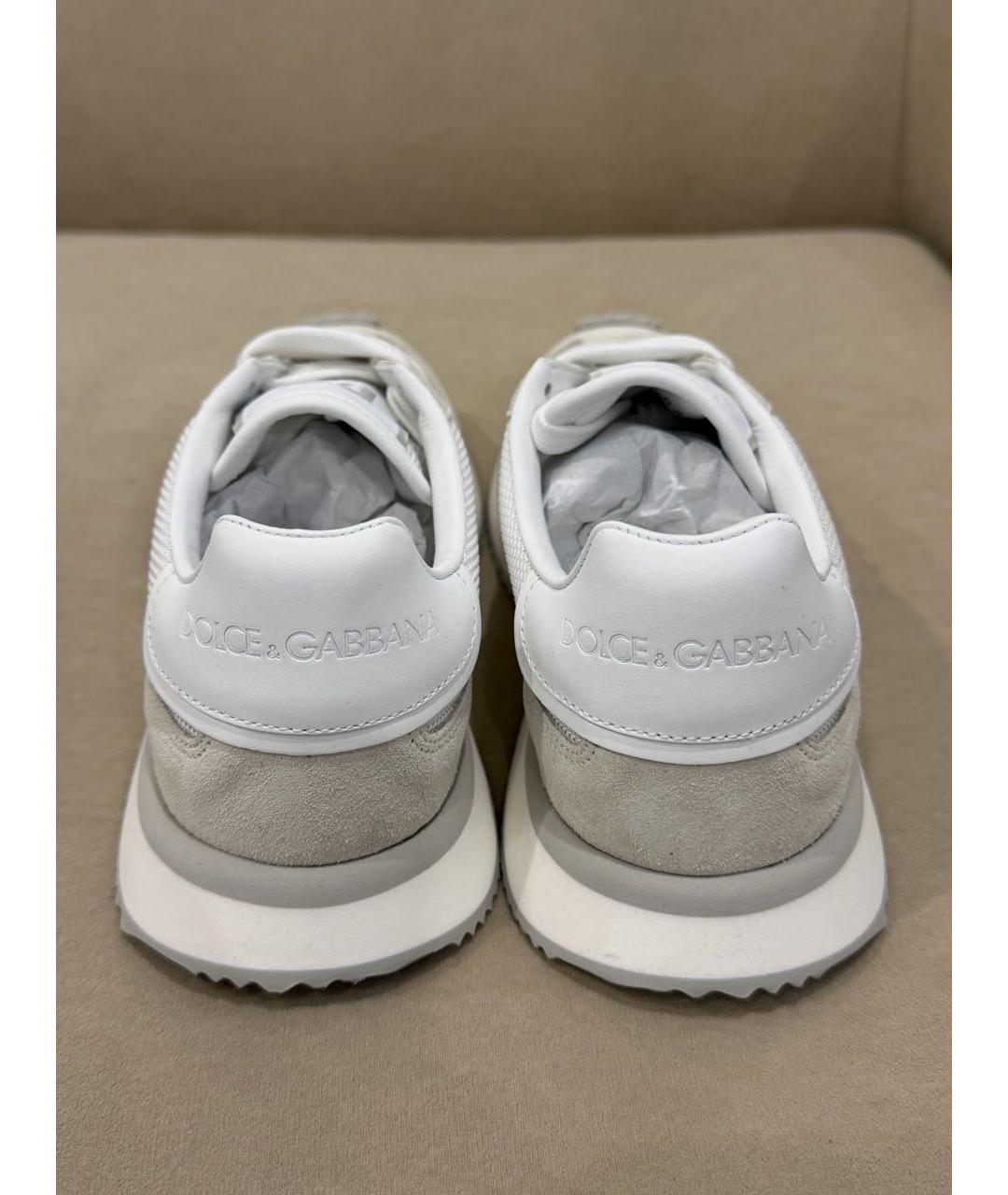 DOLCE&GABBANA Белые замшевые кроссовки, фото 4