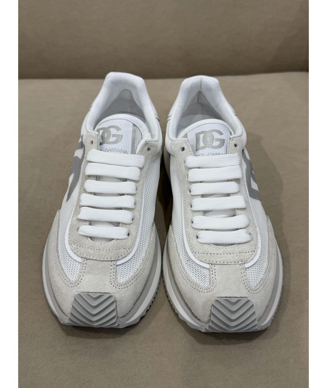DOLCE&GABBANA Белые замшевые кроссовки, фото 2