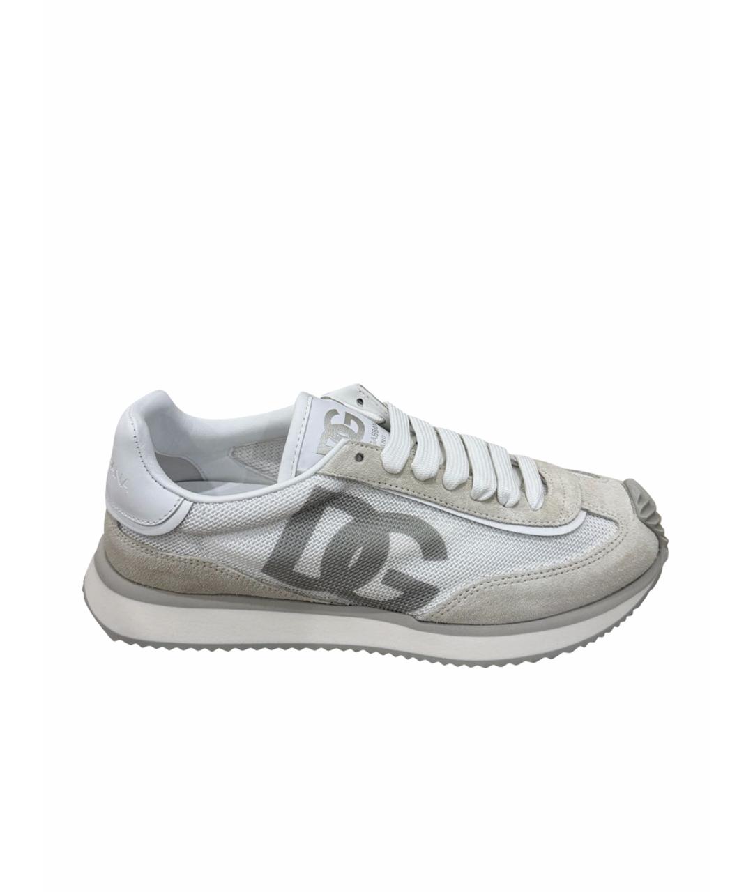 DOLCE&GABBANA Белые замшевые кроссовки, фото 1