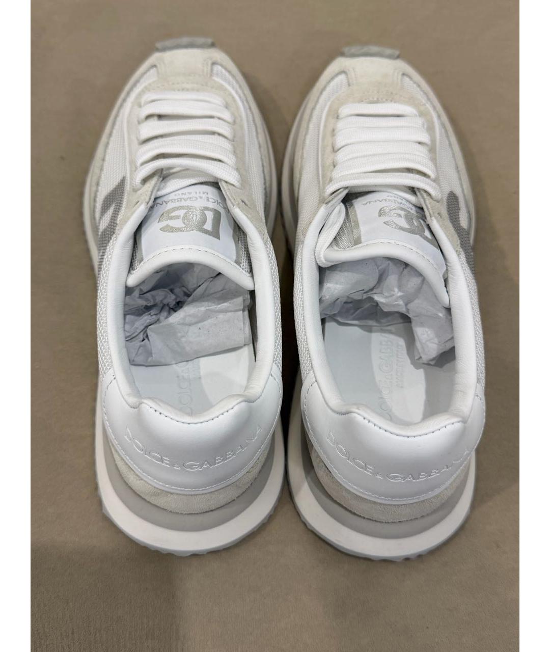 DOLCE&GABBANA Белые замшевые кроссовки, фото 3
