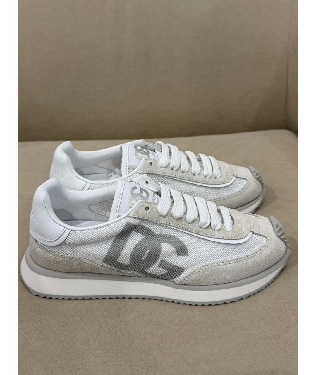 DOLCE&GABBANA Белые замшевые кроссовки, фото 6