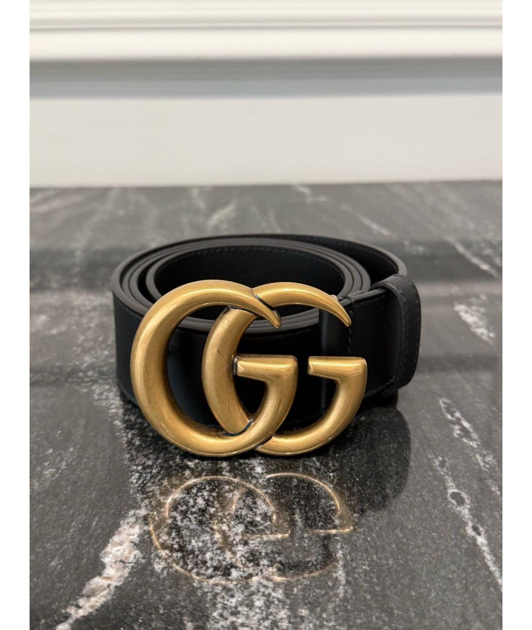 GUCCI Черный кожаный ремень, фото 4