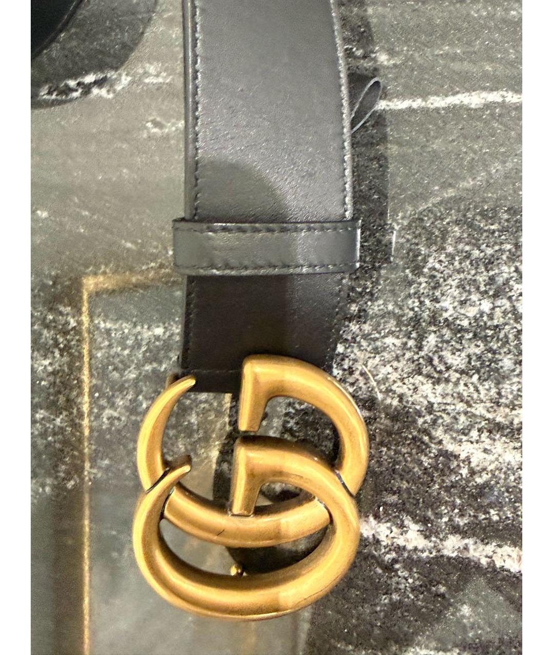 GUCCI Черный кожаный ремень, фото 3