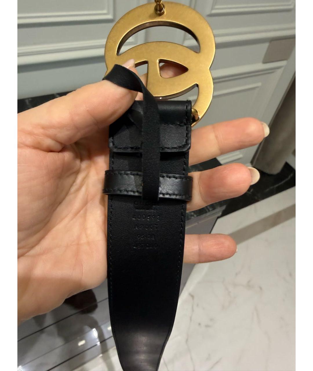 GUCCI Черный кожаный ремень, фото 2