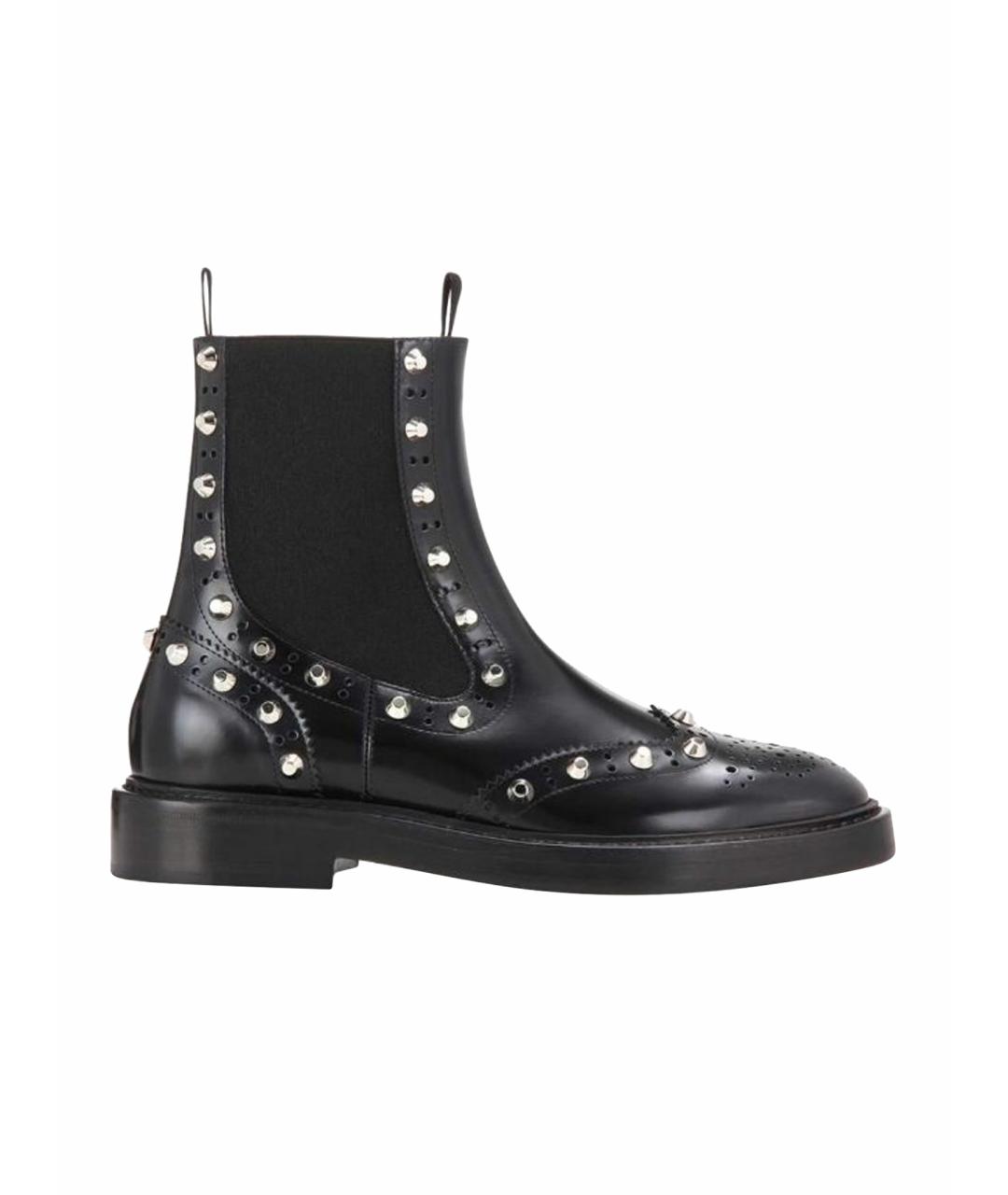 BALENCIAGA Черные кожаные ботинки, фото 1