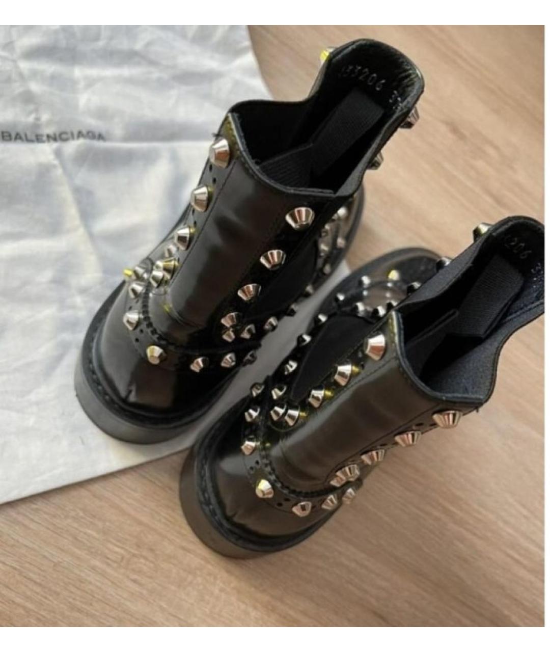 BALENCIAGA Черные кожаные ботинки, фото 5