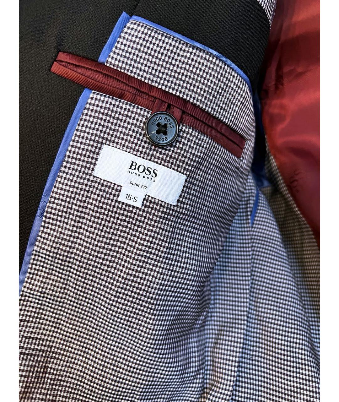 HUGO BOSS Черный шерстяной пиджак, фото 5