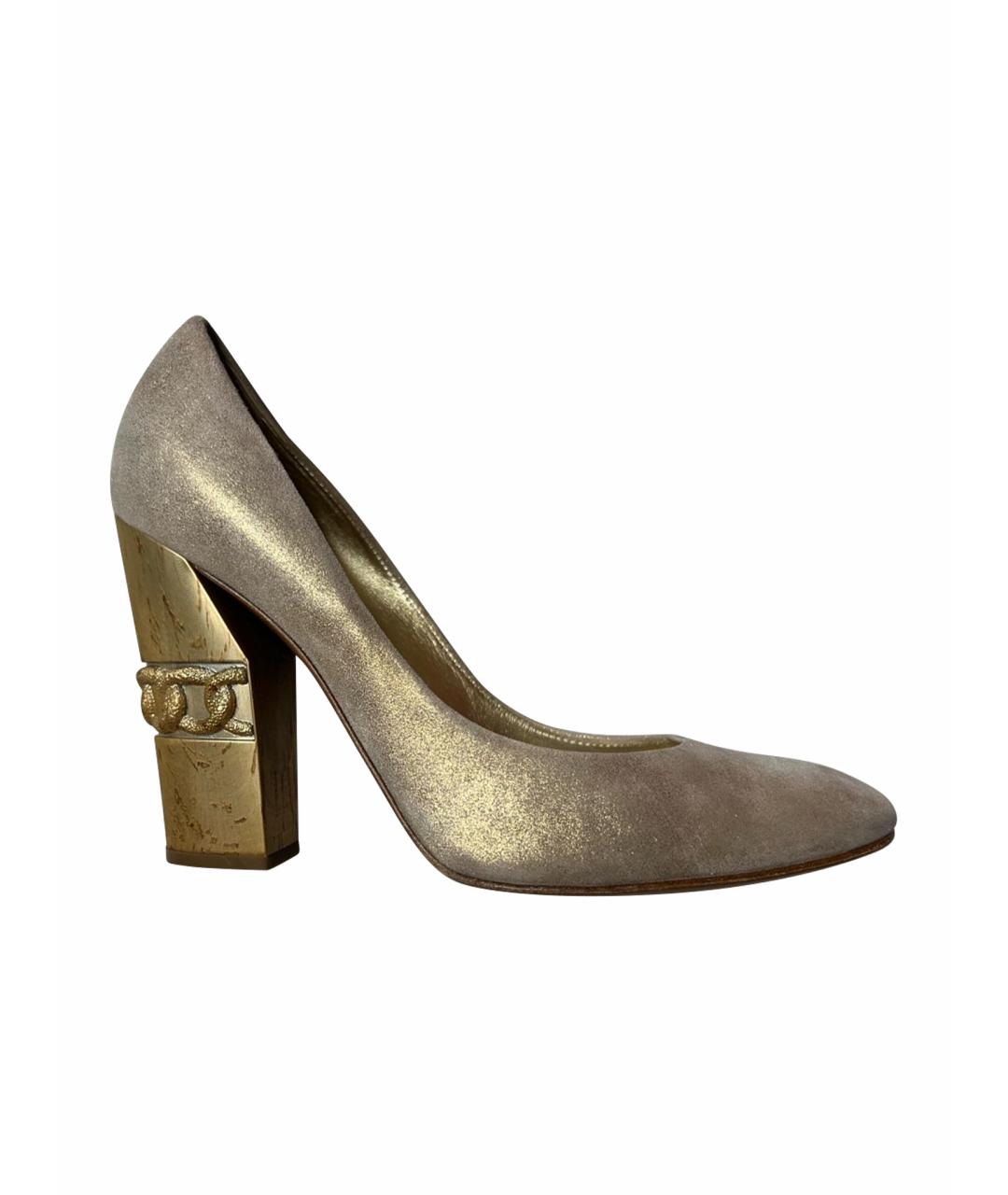 CASADEI Золотые кожаные туфли, фото 9