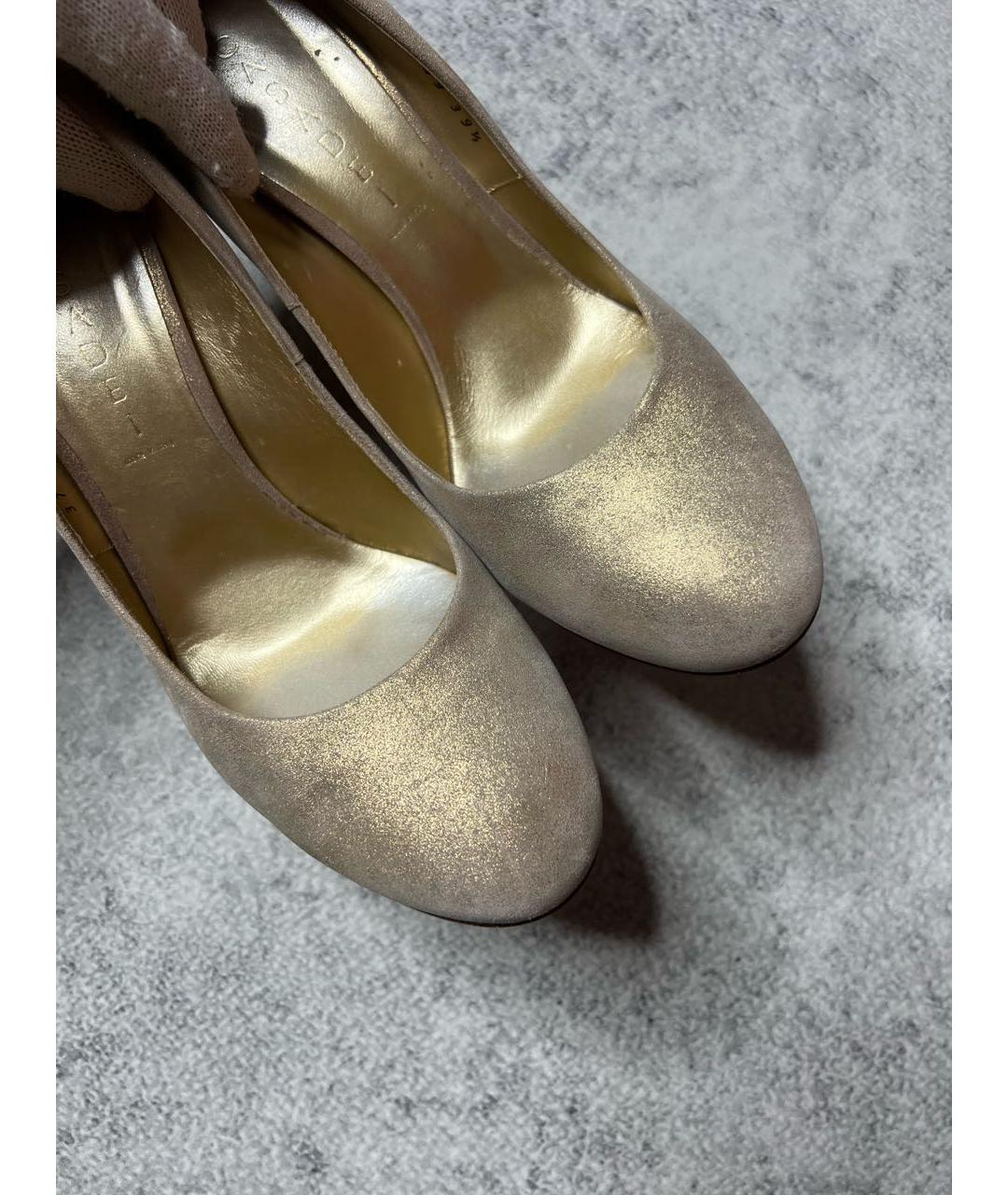 CASADEI Золотые кожаные туфли, фото 7