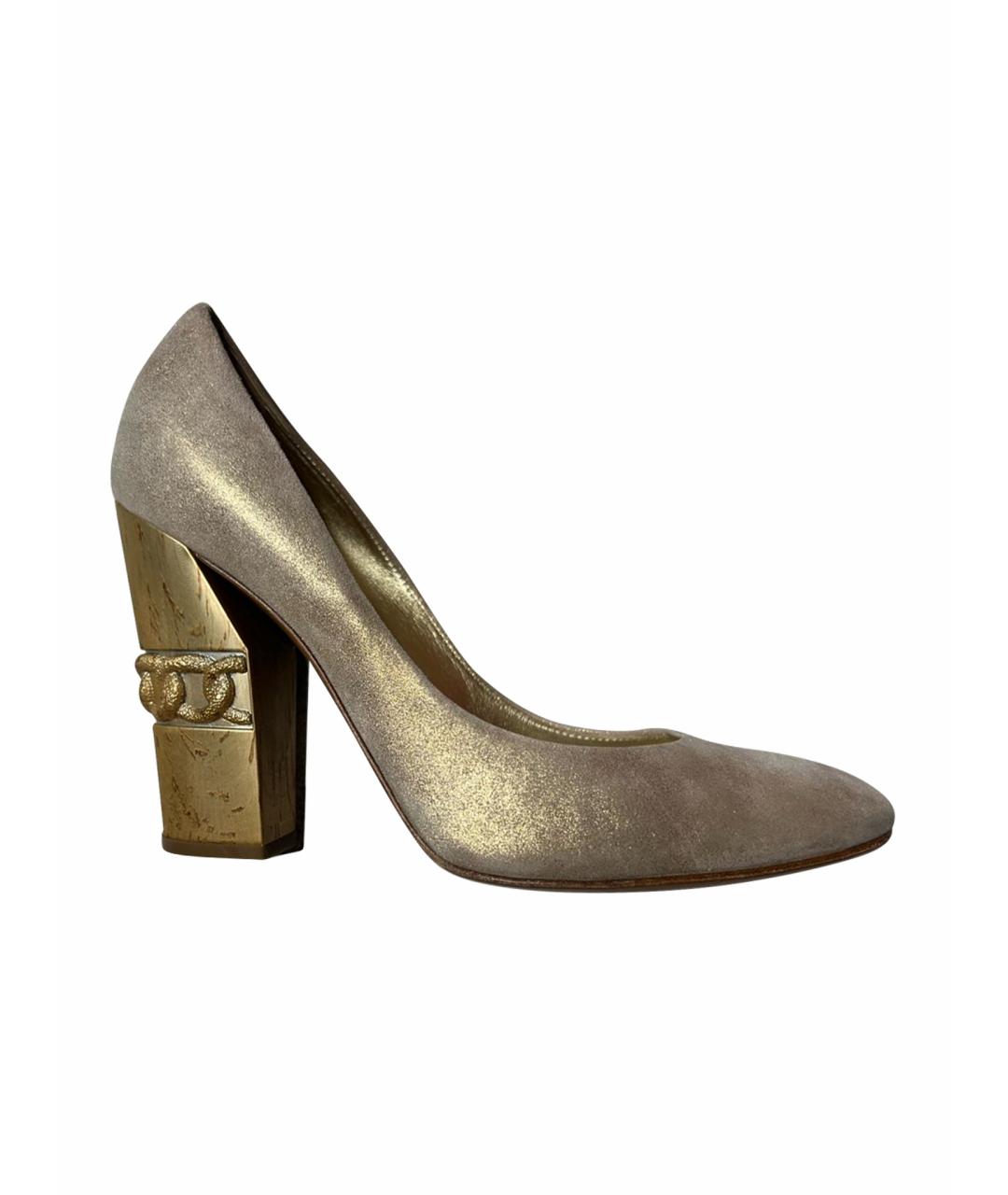 CASADEI Золотые кожаные туфли, фото 1