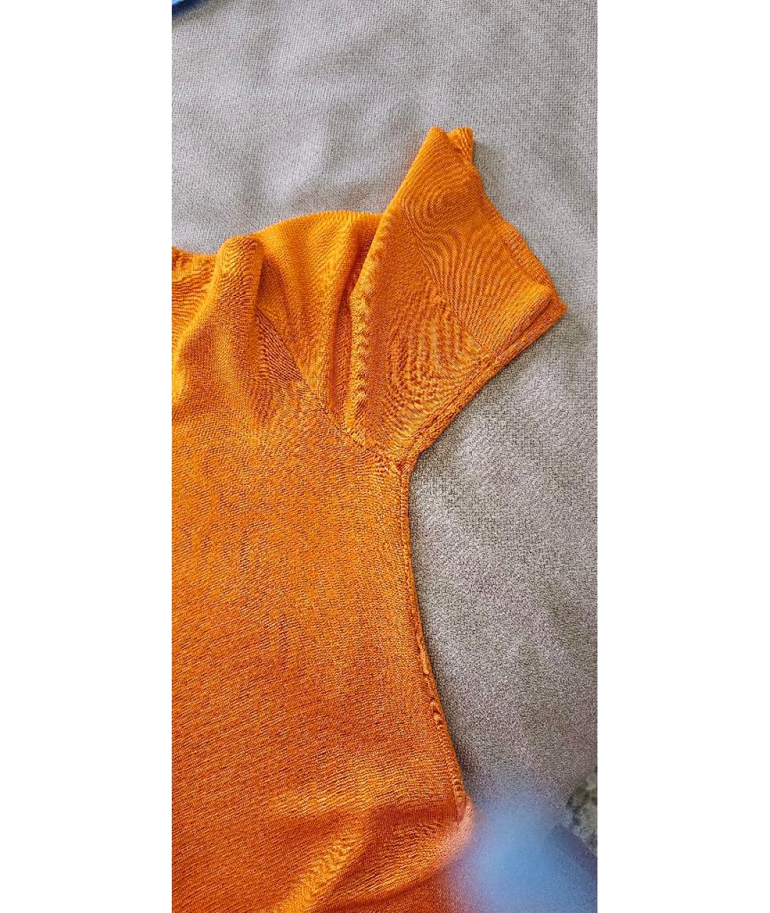 LANVIN Оранжевая шелковая блузы, фото 7