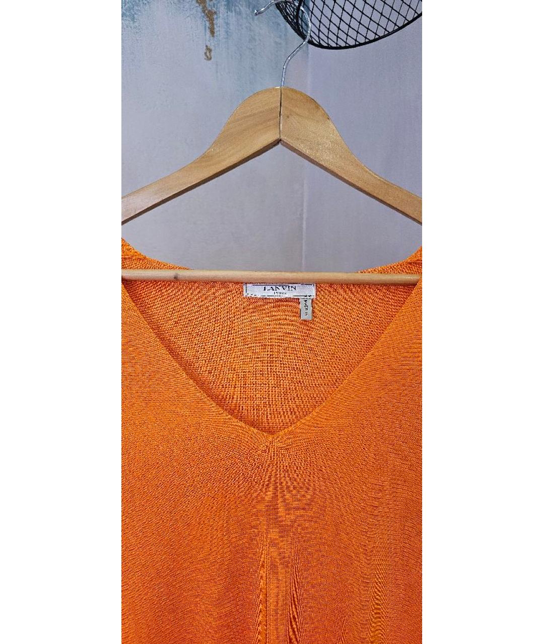 LANVIN Оранжевая шелковая блузы, фото 3