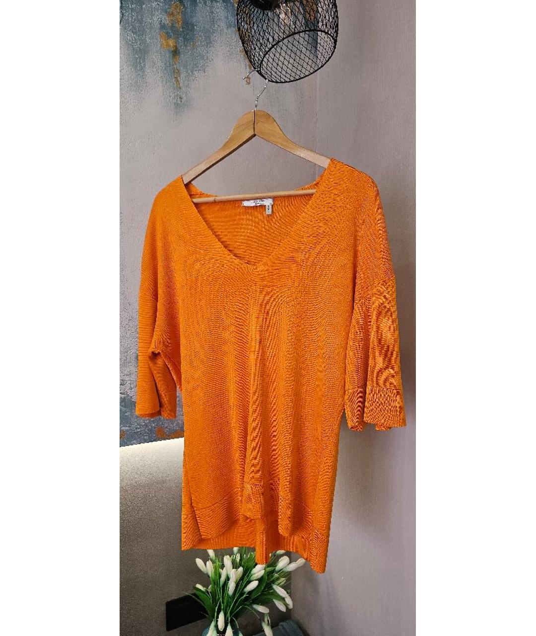 LANVIN Оранжевая шелковая блузы, фото 8