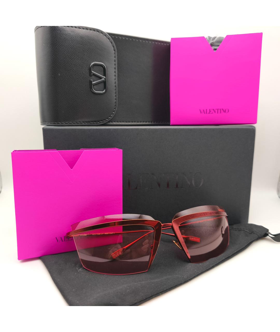VALENTINO Красные солнцезащитные очки, фото 9