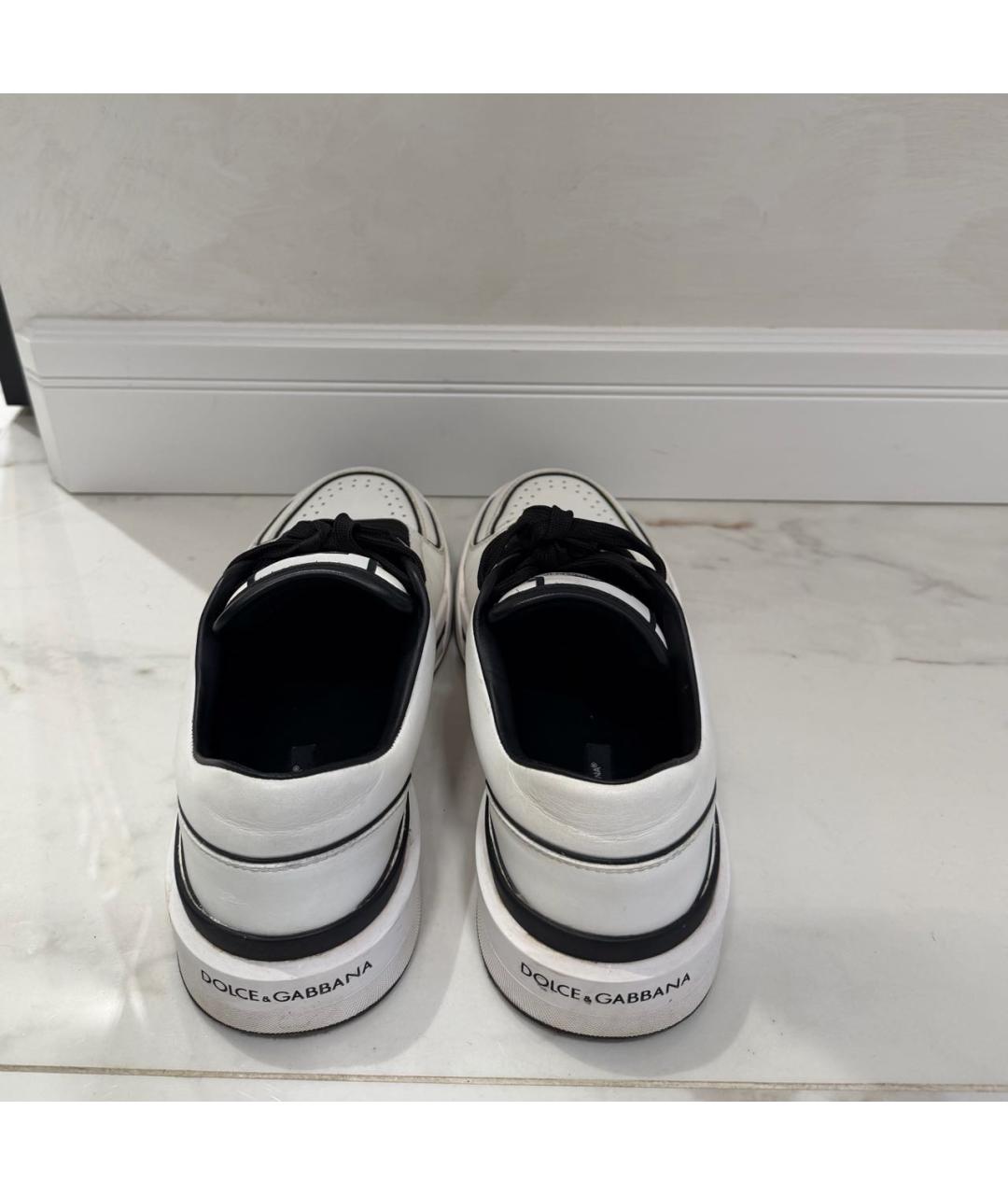 DOLCE&GABBANA Белые кожаные кеды, фото 3