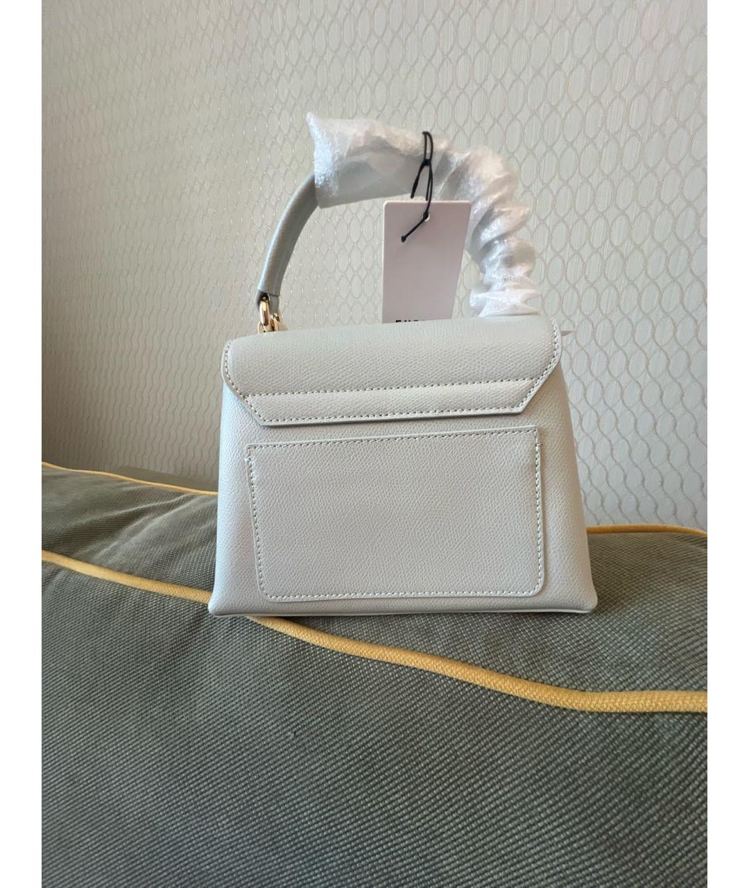 FURLA Голубая кожаная сумка с короткими ручками, фото 2