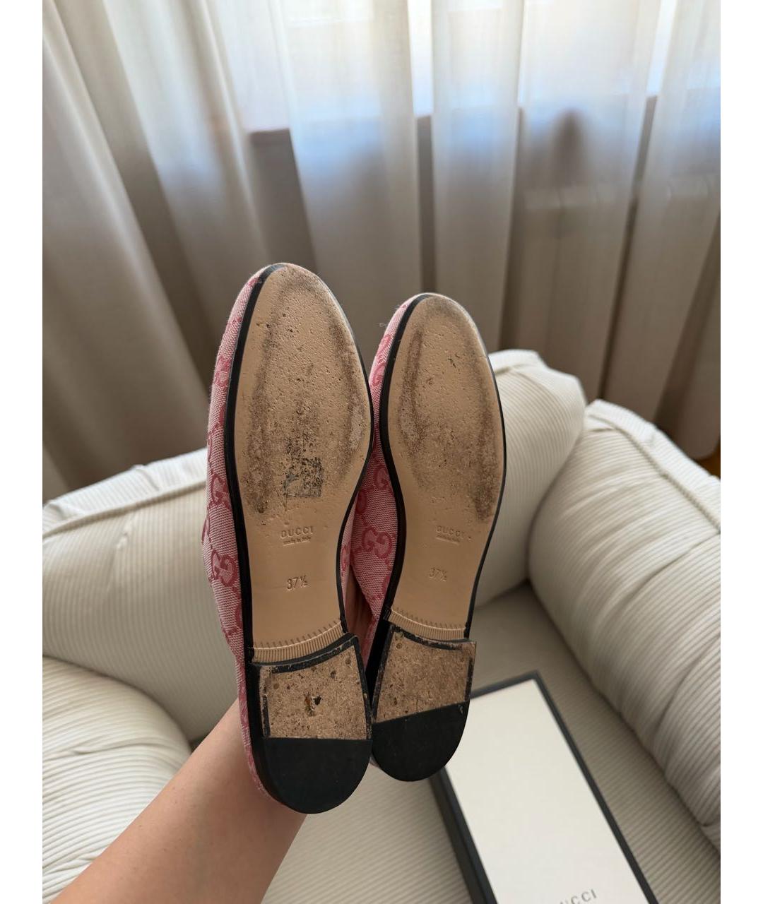 GUCCI Розовые текстильные мюли, фото 6