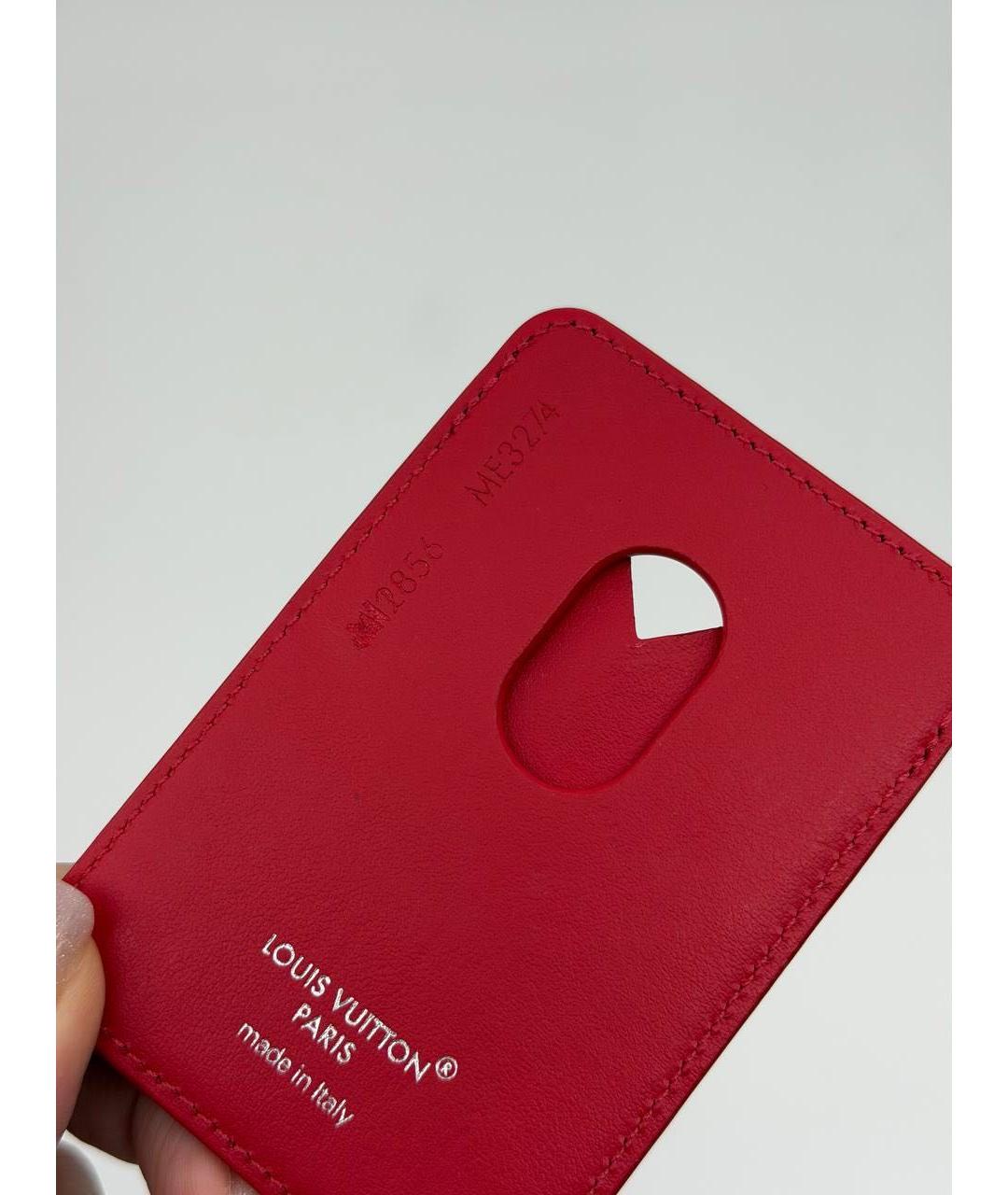 LOUIS VUITTON Красный кожаный кардхолдер, фото 4