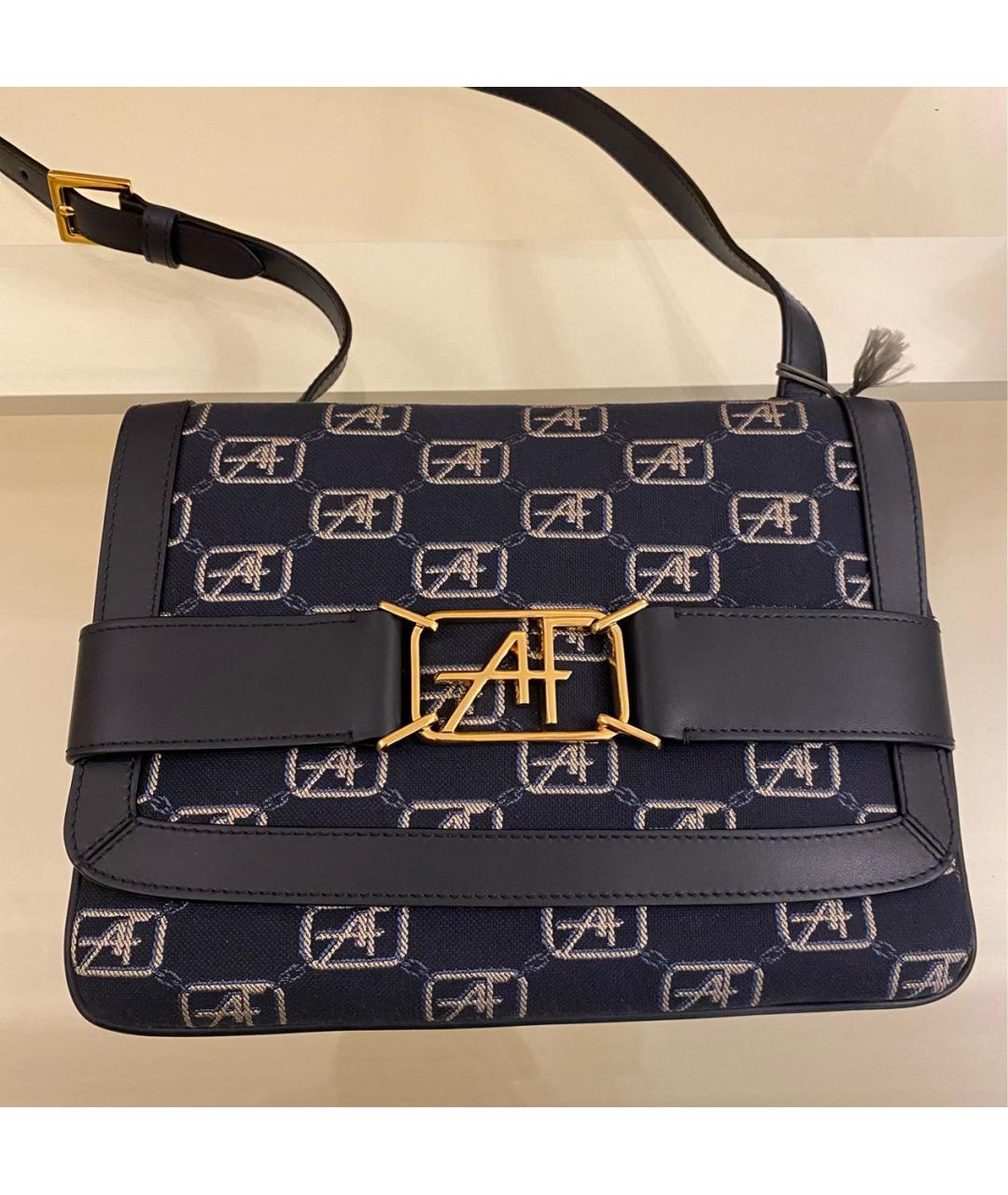 ALBERTA FERRETTI Темно-синяя кожаная сумка через плечо, фото 4