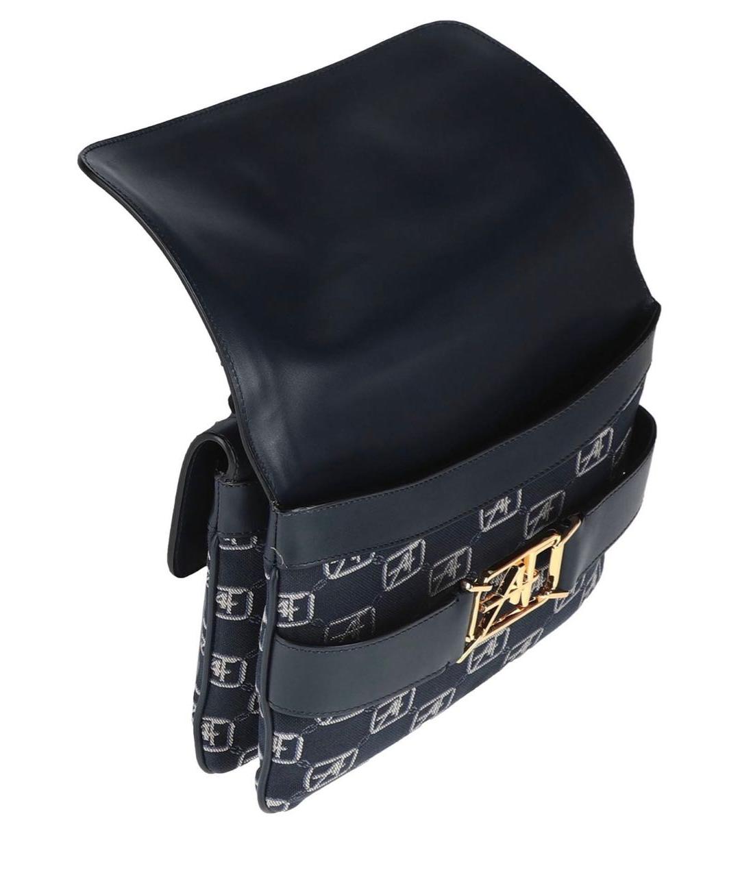 ALBERTA FERRETTI Темно-синяя кожаная сумка через плечо, фото 3