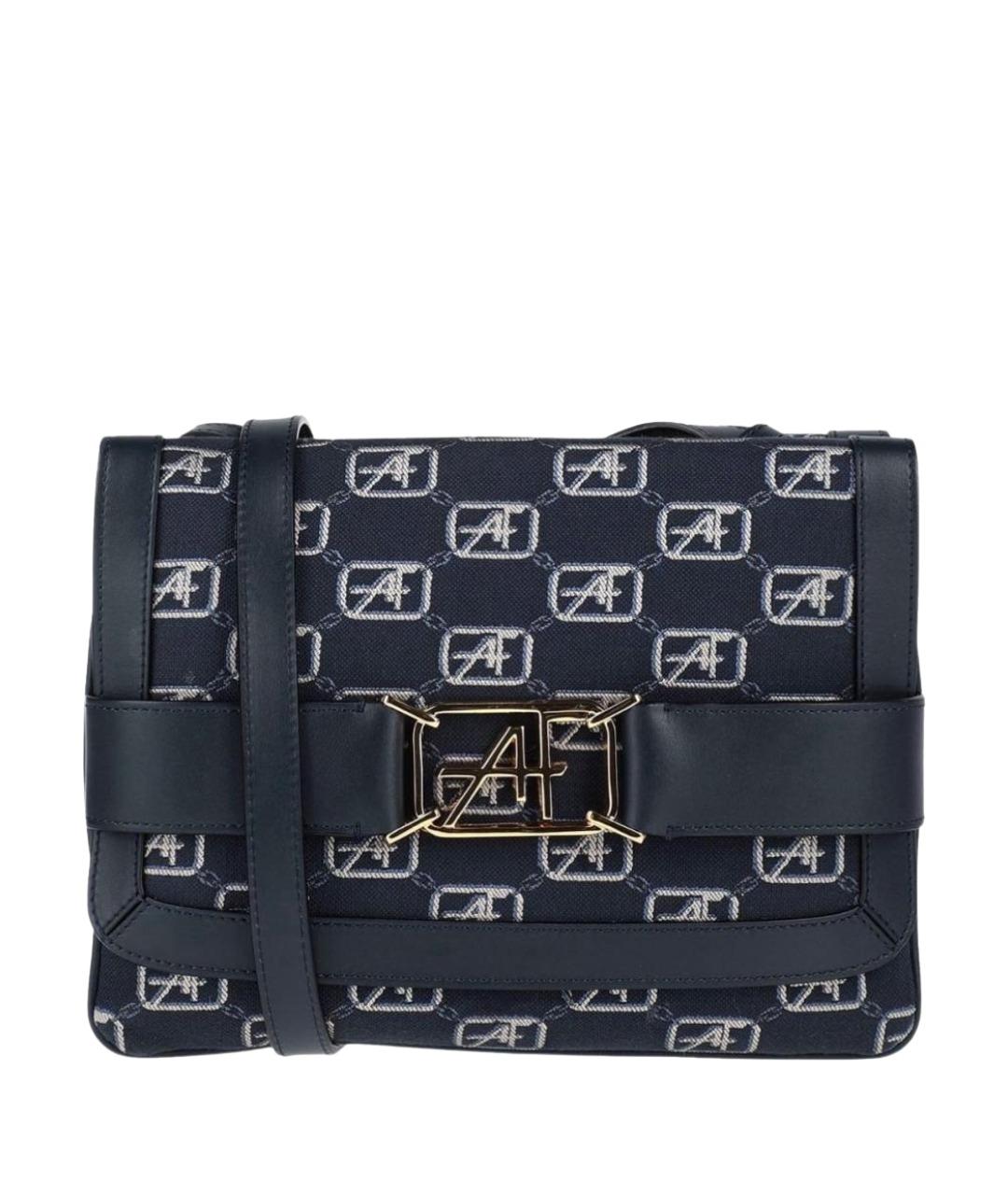 ALBERTA FERRETTI Темно-синяя кожаная сумка через плечо, фото 1