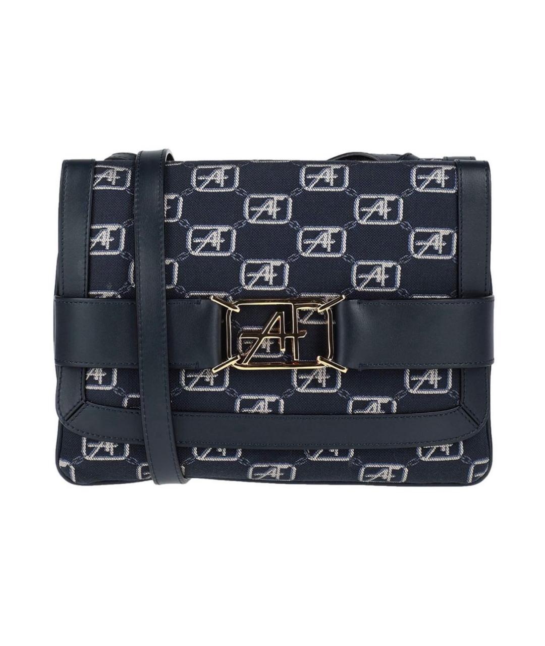 ALBERTA FERRETTI Темно-синяя кожаная сумка через плечо, фото 8