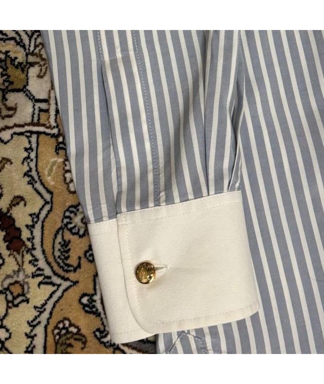 CELINE Голубая хлопковая рубашка, фото 2