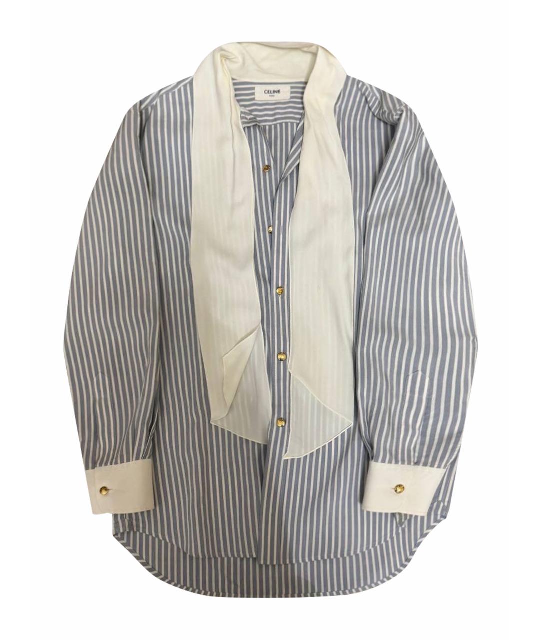 CELINE Голубая хлопковая рубашка, фото 1