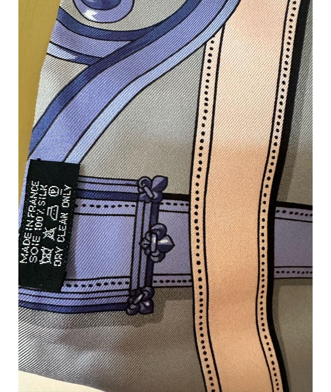 HERMES Мульти шелковый платок, фото 5