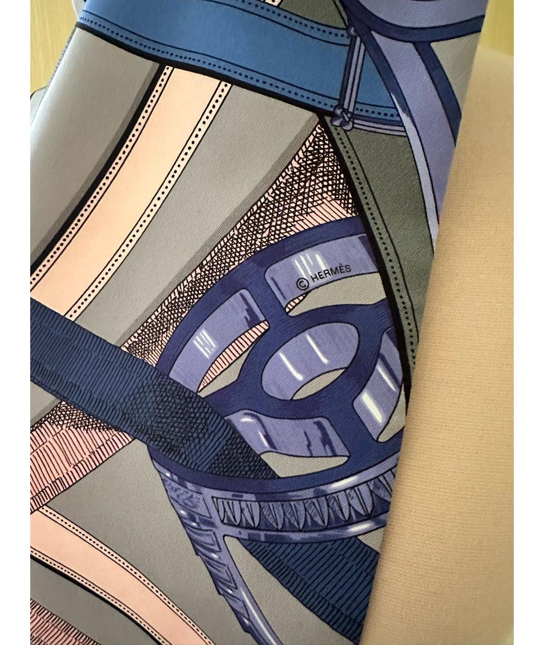 HERMES Мульти шелковый платок, фото 6