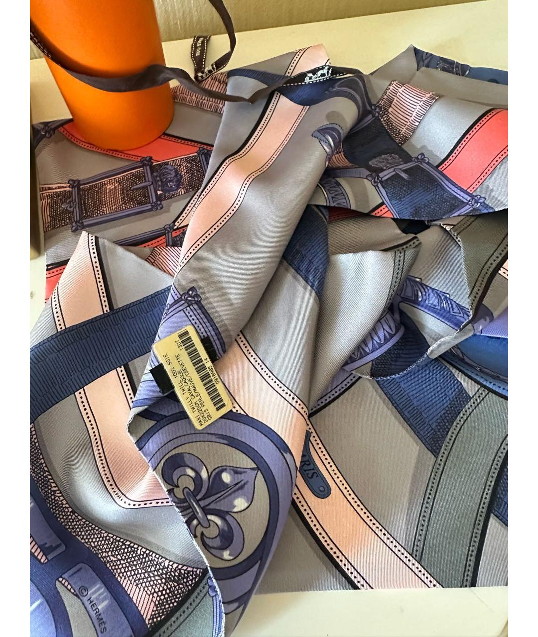 HERMES Мульти шелковый платок, фото 4