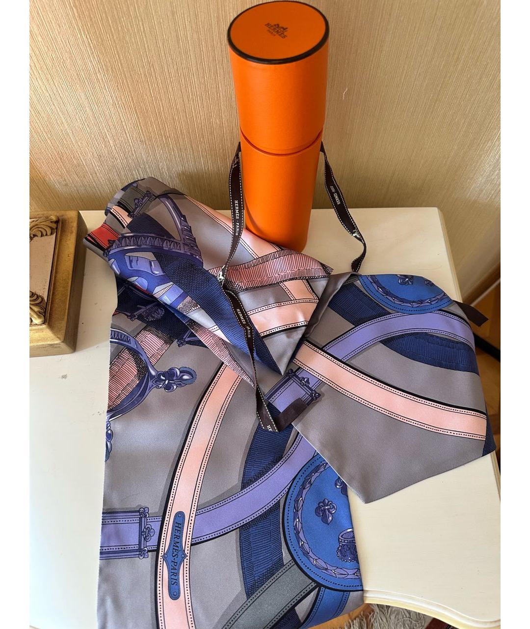 HERMES Мульти шелковый платок, фото 8