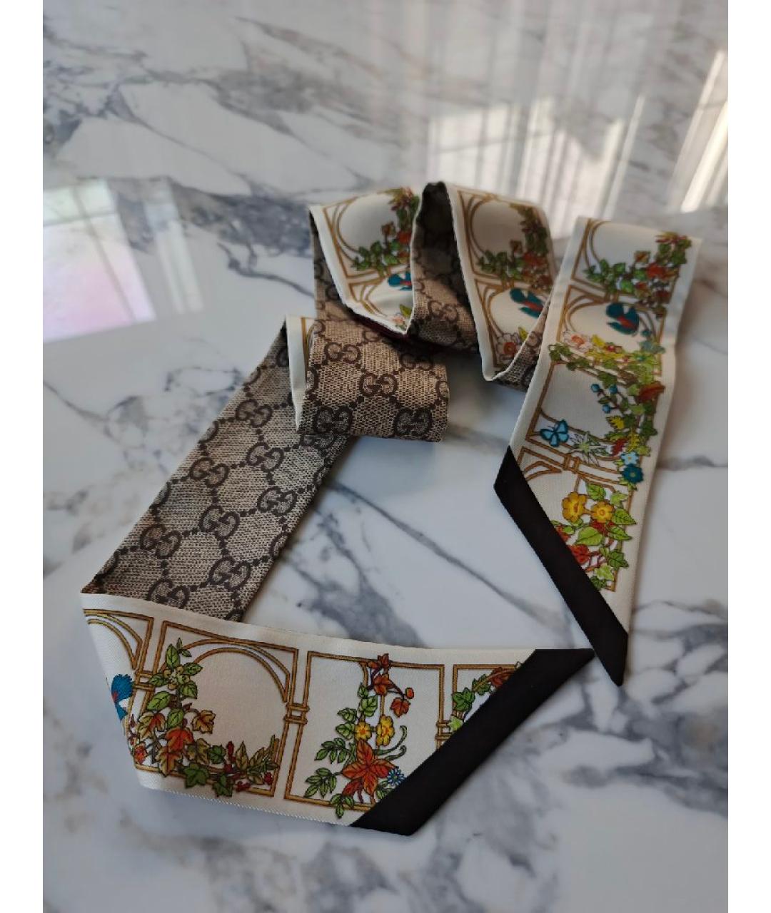 GUCCI Шелковый шарф, фото 7