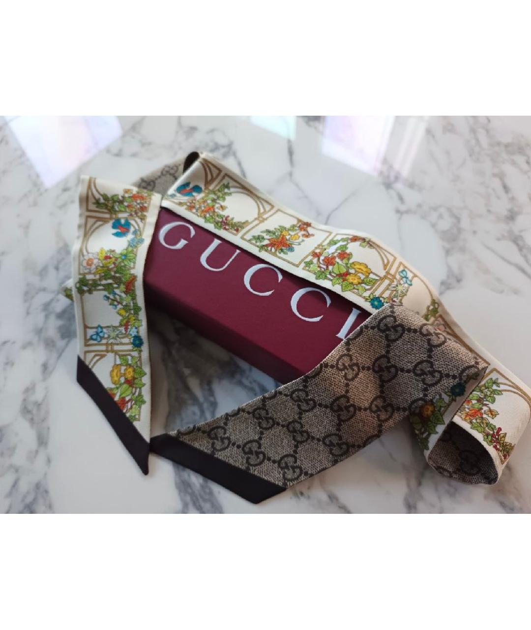 GUCCI Шелковый шарф, фото 9