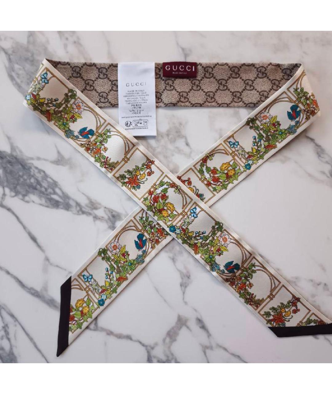 GUCCI Шелковый шарф, фото 10