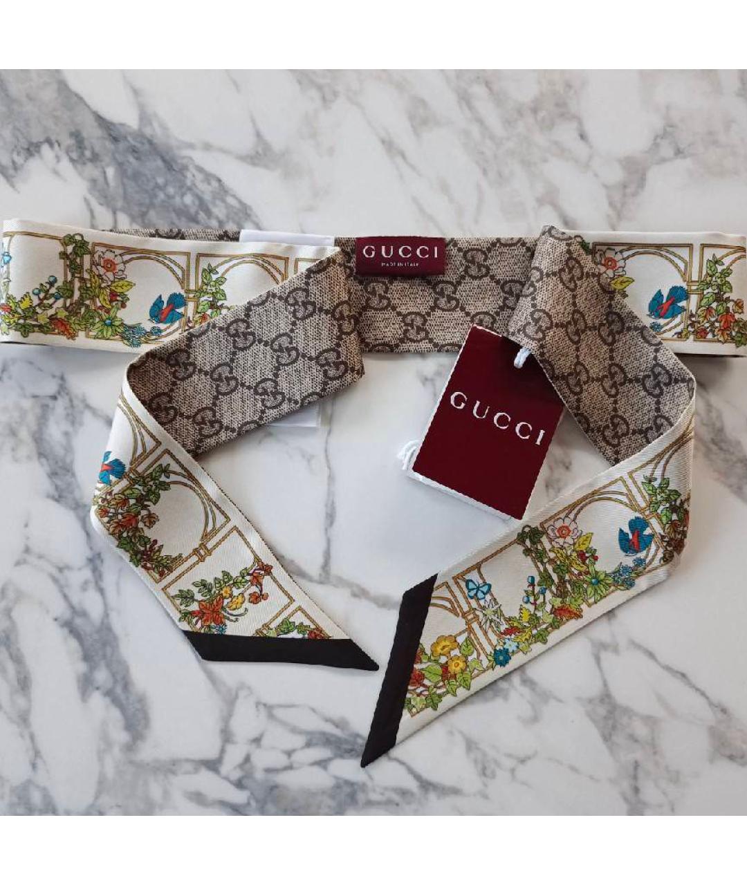 GUCCI Шелковый шарф, фото 6