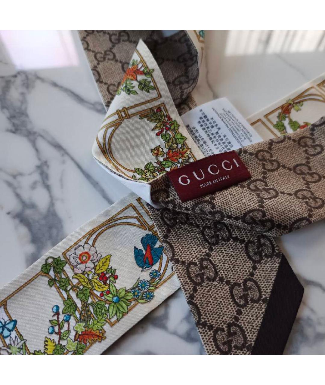 GUCCI Шелковый шарф, фото 3