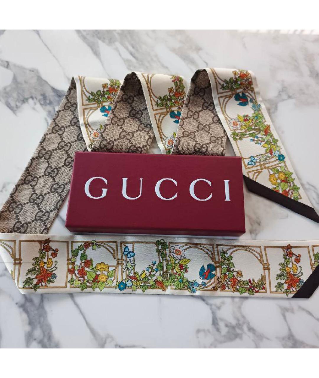 GUCCI Шелковый шарф, фото 5