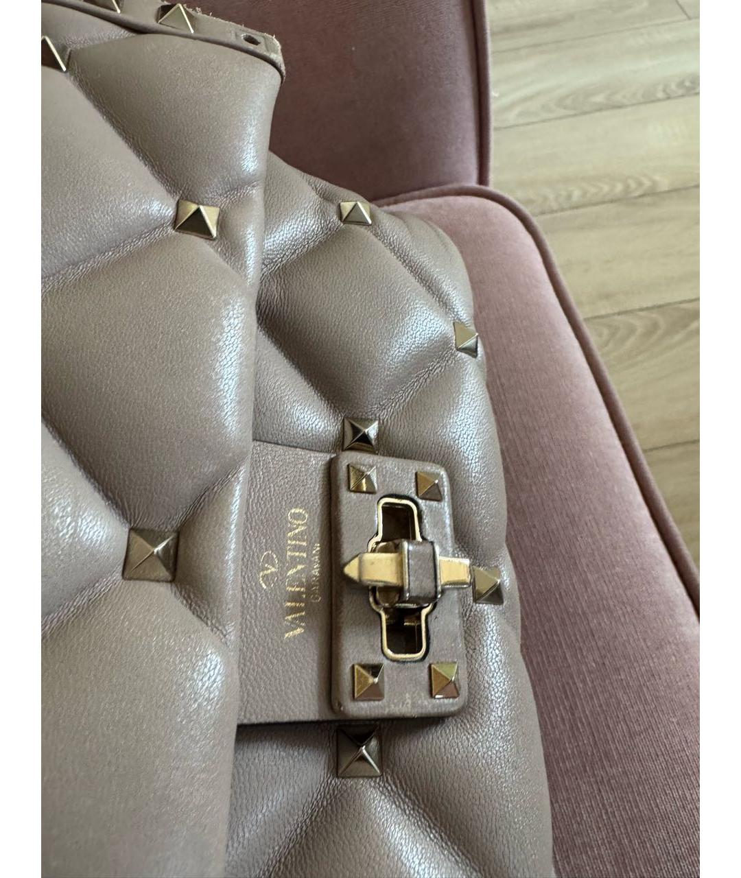 VALENTINO Бежевая кожаная сумка через плечо, фото 5