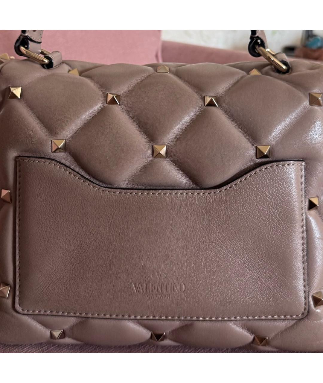 VALENTINO Бежевая кожаная сумка через плечо, фото 6