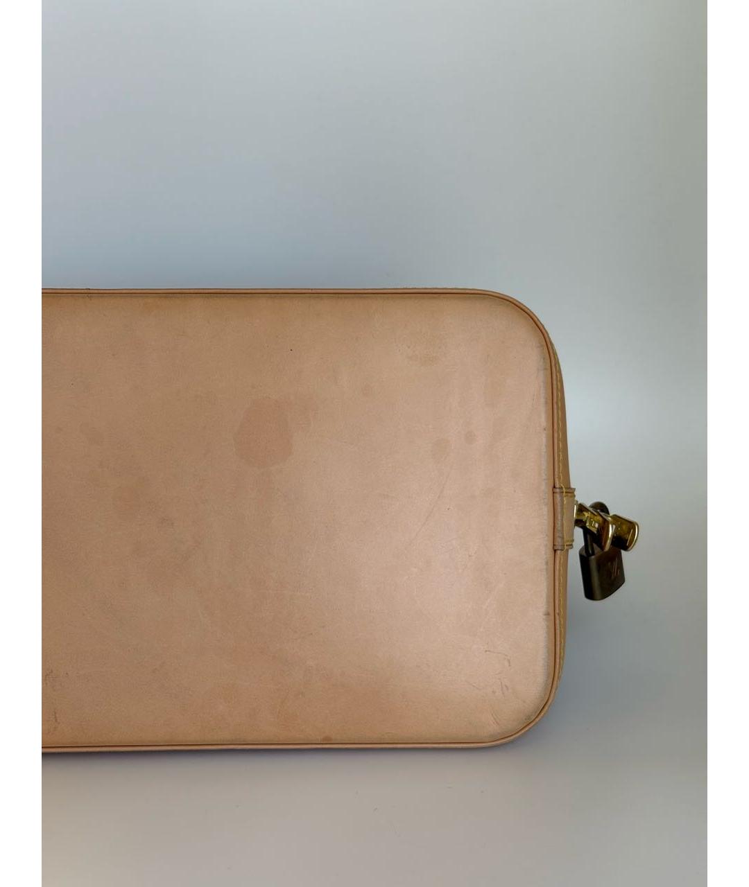 LOUIS VUITTON Коричневая кожаная сумка с короткими ручками, фото 7