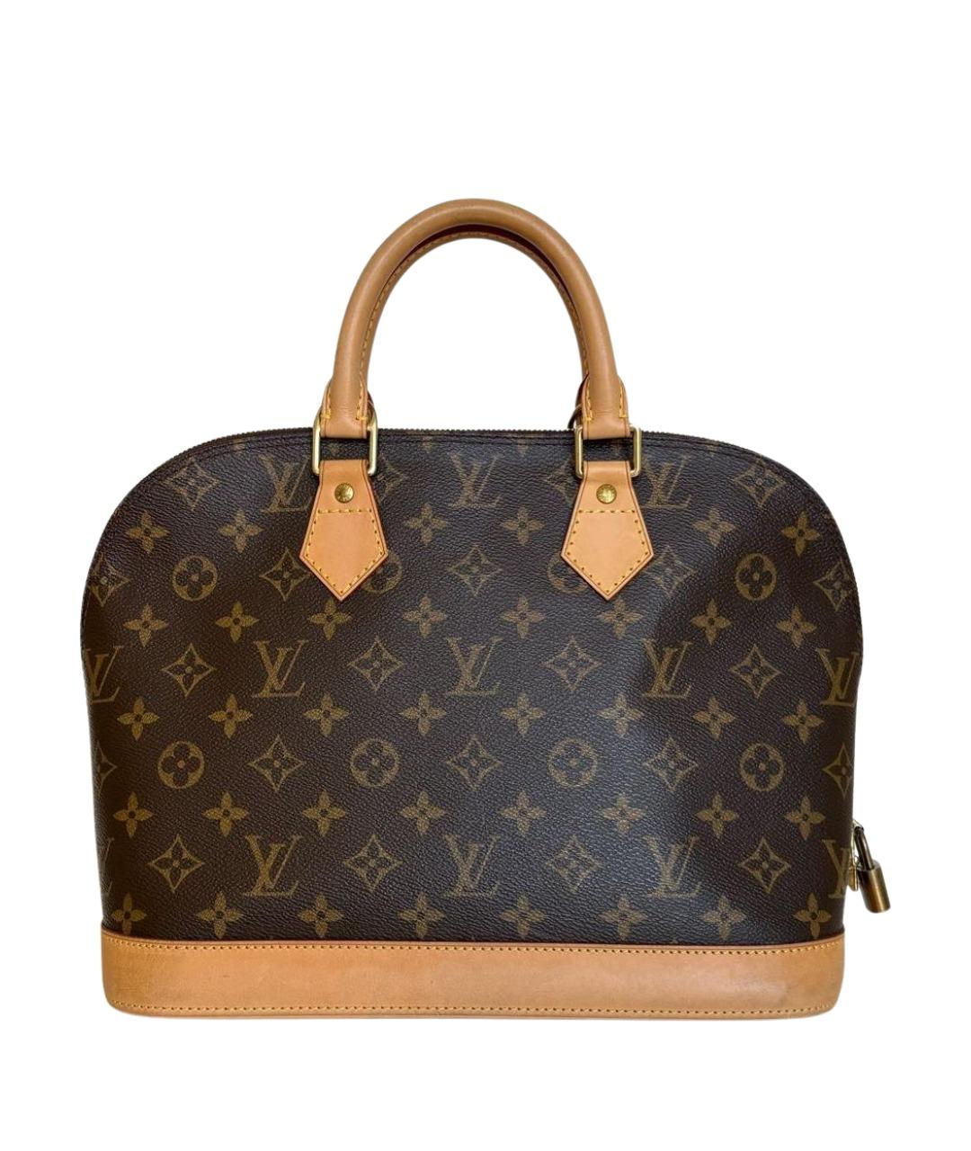 LOUIS VUITTON Коричневая кожаная сумка с короткими ручками, фото 1