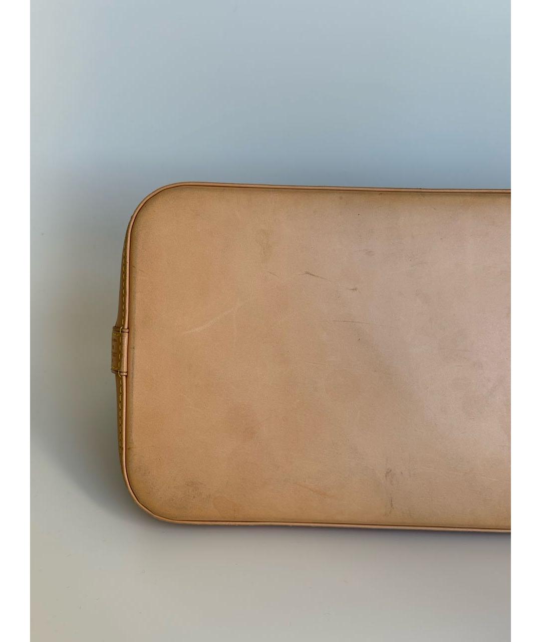 LOUIS VUITTON Коричневая кожаная сумка с короткими ручками, фото 6