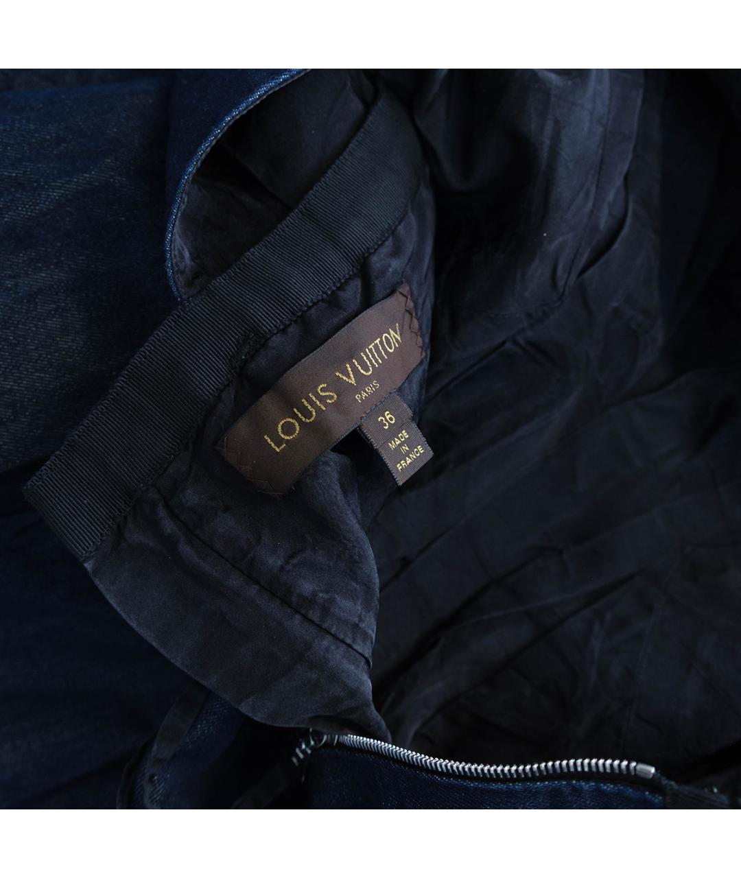 LOUIS VUITTON Темно-синее деним повседневное платье, фото 5