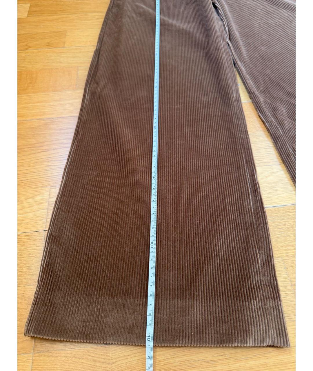 MAX MARA Коричневые хлопковые брюки широкие, фото 7