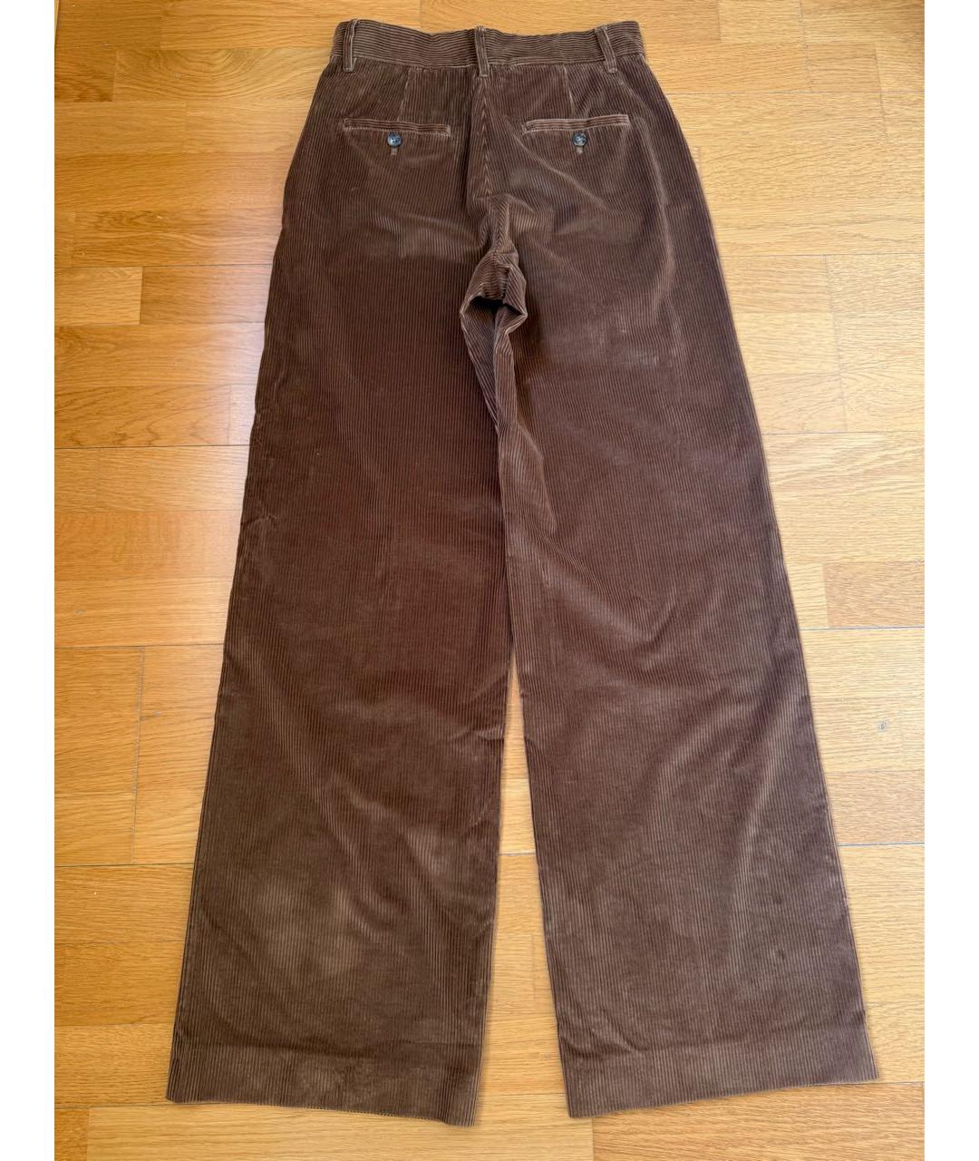 MAX MARA Коричневые хлопковые брюки широкие, фото 2
