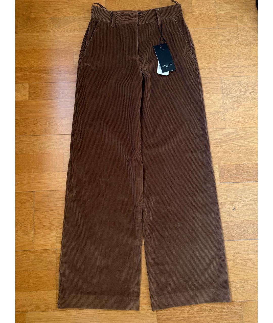 MAX MARA Коричневые хлопковые брюки широкие, фото 8